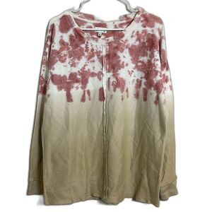 Wonderly tie dye 100% cotton tunic top new without tags size large 24B